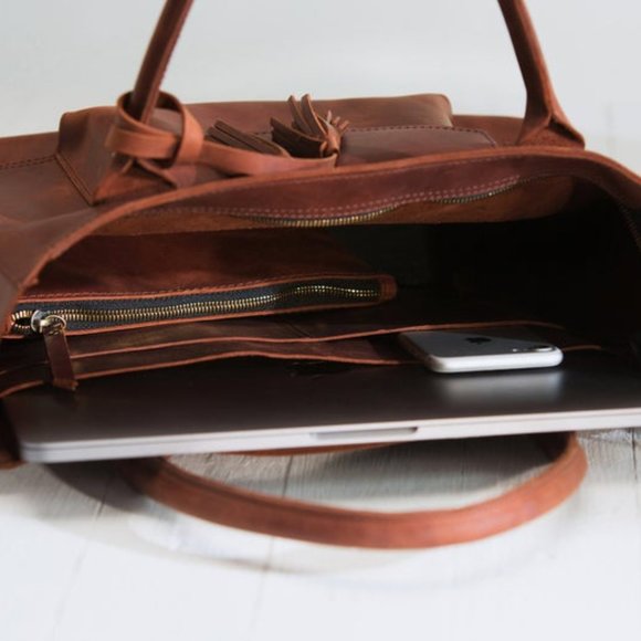 Bags Personalized Leather Laptop Bag Poshmark